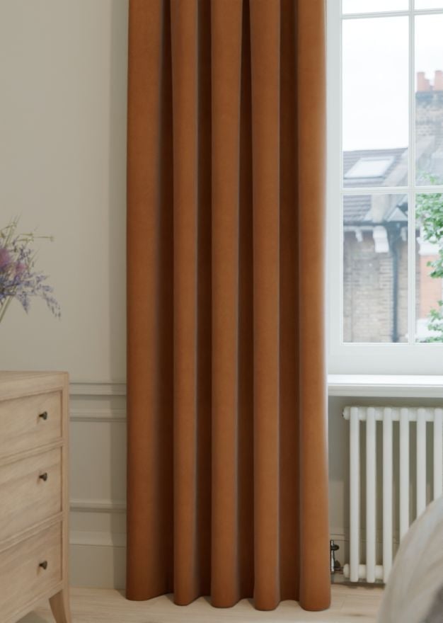 Spiced Terracotta Velvet Curtain