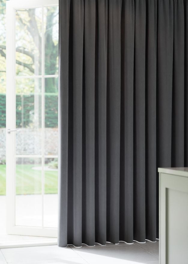 Steel Faux Silk Curtain