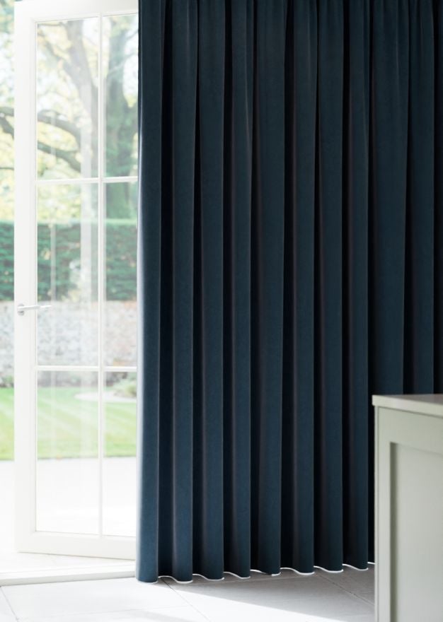 Storm Blue Soft Canvas Curtain