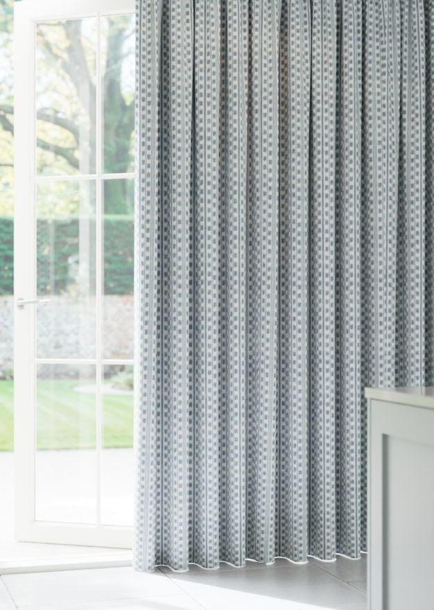 Teal Mosaic Stripe Curtain