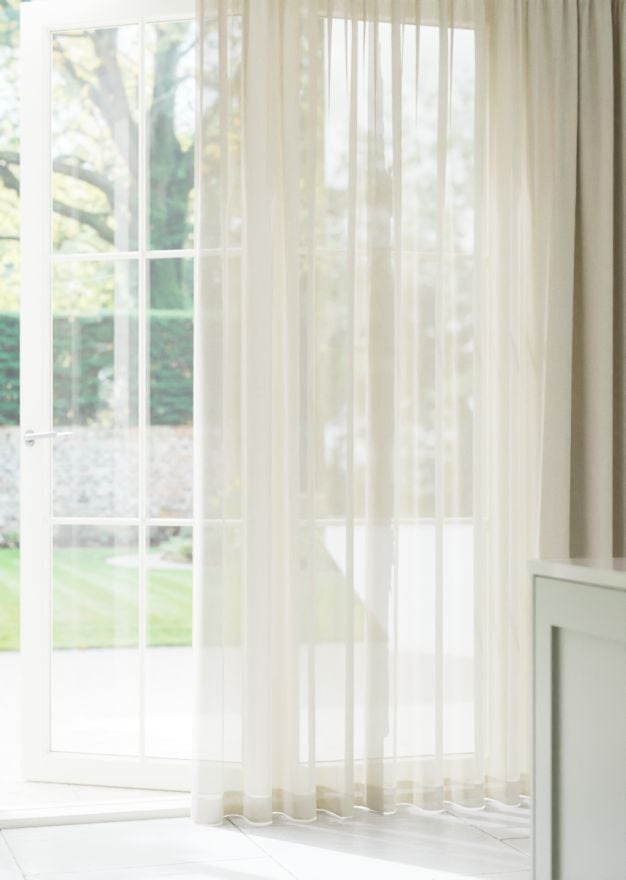 Warm Mink Relaxed Weave Sheer Curtain