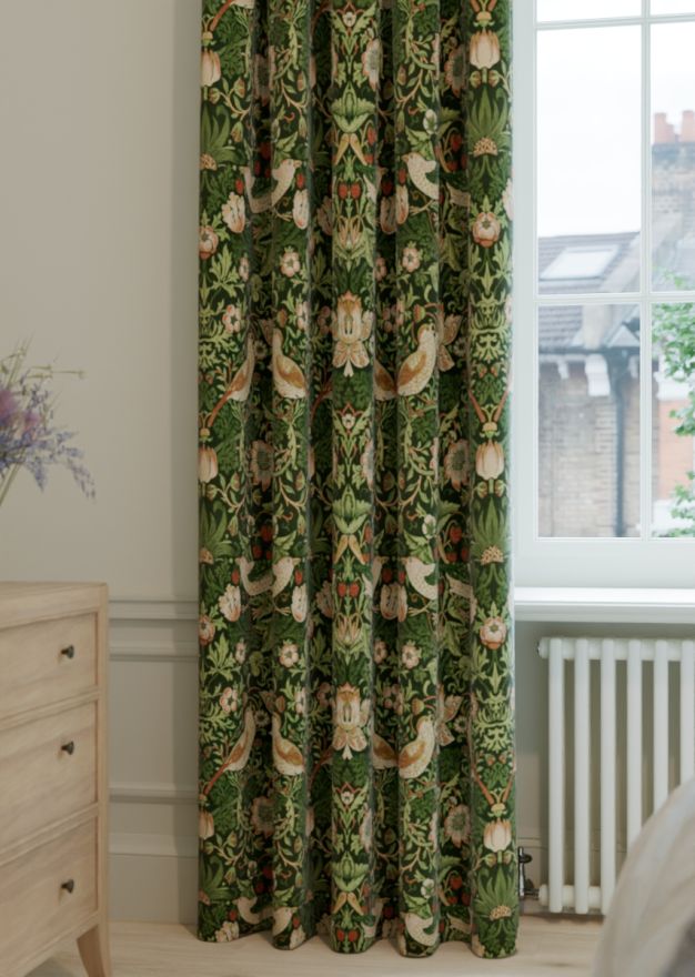 William Morris At Home Strawberry Thief Nettle Curtain