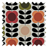Orla Kiely Spot Flower Stem Tomato & Pink Pencil Pleat Curtain