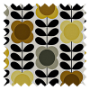 Orla Kiely Spot Flower Stem Yellow & Grey Pencil Pleat Curtain