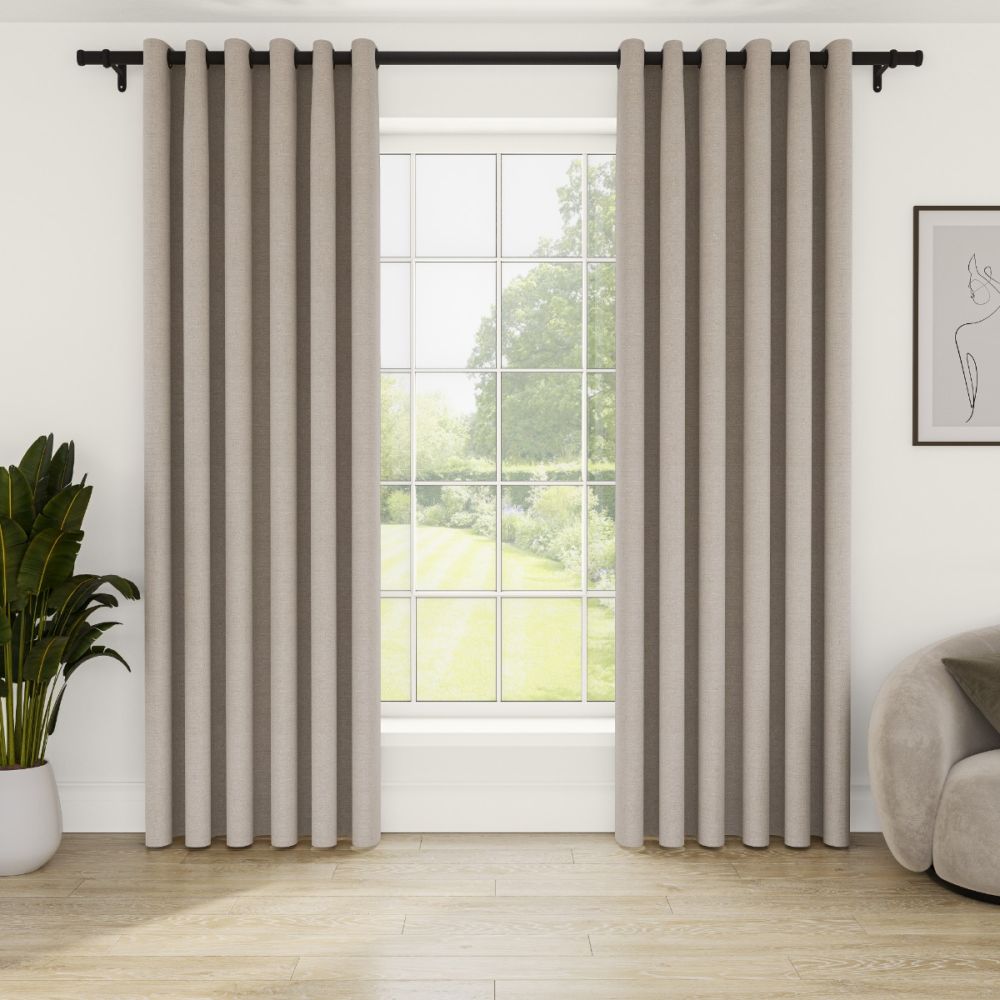 Osmund Beige Eyelet Curtains Swift Direct Blinds
