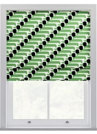 Orla Kiely Dog Show Green Roman Blinds