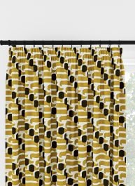 Orla Kiely Dog Show Yellow Pencil Pleat Curtain