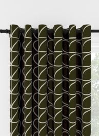 Orla Kiely Jumbo Linear Stem Kelp Eyelet Curtain