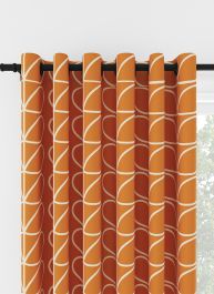 Orla Kiely Jumbo Linear Stem Persimmon Eyelet Curtain
