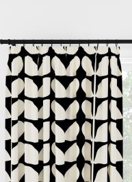 Orla Kiely Jumbo Solid Stem Black Pencil Pleat Curtain