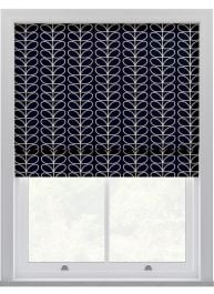 Orla Kiely Linear Stem Navy Whale Roman Blinds