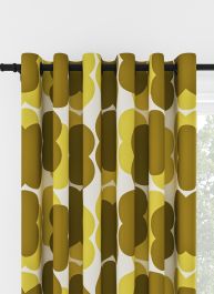 Orla Kiely Shadow Flower Yellow & Ochre Eyelet Curtain