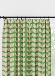 Orla Kiely Solid Stem Green Pencil Pleat Curtain