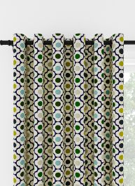 Orla Kiely Spot Flower Ditsy Blue Multi Eyelet Curtain