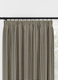 Orla Kiely Tiny Stem Black Pencil Pleat Curtain