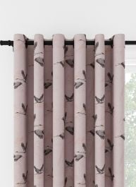 Laura Ashley Animalia Embroidered Blush Eyelet Curtain