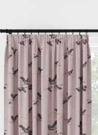 Laura Ashley Animalia Embroidered Blush Pencil Pleat Curtain