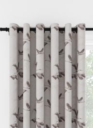Laura Ashley Animalia Embroidered Pale Dove Grey Eyelet Curtain