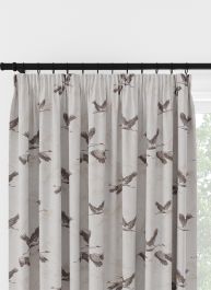 Laura Ashley Animalia Embroidered Pale Dove Grey Pencil Pleat Curtain