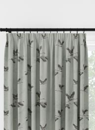Laura Ashley Animalia Embroidered Pale Duck Egg Pencil Pleat Curtain