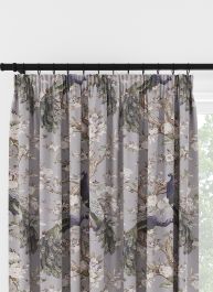 Laura Ashley Belvedere Velvet Pale Iris Pencil Pleat Curtain