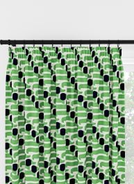 Orla Kiely Dog Show Green Pencil Pleat Curtain
