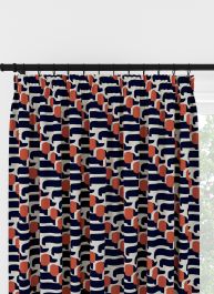 Orla Kiely Dog Show Whale Pencil Pleat Curtain