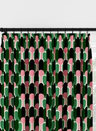 Orla Kiely Florida Jade Pencil Pleat Curtain