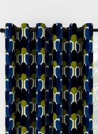 Orla Kiely Florida Navy Whale Eyelet Curtain