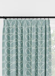 Orla Kiely Jumbo Linear Stem Aqua Pencil Pleat Curtain