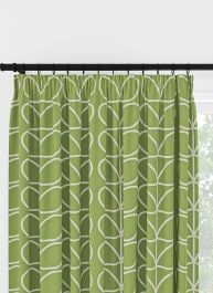 Orla Kiely Jumbo Linear Stem Chalky Green Pencil Pleat Curtain