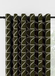 Orla Kiely Jumbo Linear Stem Kelp Eyelet Curtain
