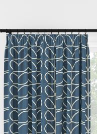 Orla Kiely Jumbo Linear Stem Marine Pencil Pleat Curtain