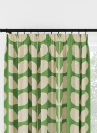 Orla Kiely Jumbo Solid Stem Green Pencil Pleat Curtain