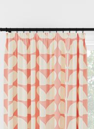 Orla Kiely Jumbo Solid Stem Pink Pencil Pleat Curtain