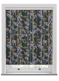 Sara Miller Linear Bamboo Dark Green Roller Blind