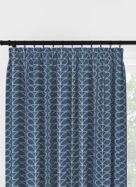 Orla Kiely Linear Stem Marine Pencil Pleat Curtain
