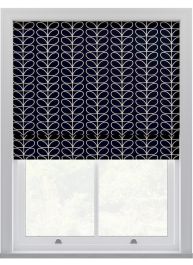 Orla Kiely Linear Stem Navy Whale Roman Blinds