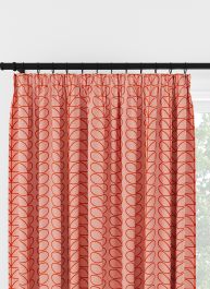 Orla Kiely Linear Stem Pink and Tomato Pencil Pleat Curtain