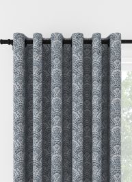 Laura Ashley Musica Velvet Dusky Seaspray Eyelet Curtain