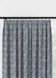 Laura Ashley Musica Velvet Dusky Seaspray Pencil Pleat Curtain
