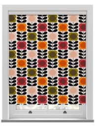 Orla Kiely Spot Flower Stem Tomato & Pink Roller Blind