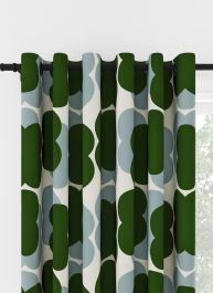 Orla Kiely Shadow Flower Jade & Duckegg Eyelet Curtain