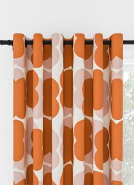Orla Kiely Shadow Flower Pink & Tomato Eyelet Curtain
