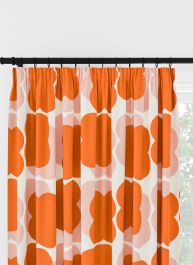Orla Kiely Shadow Flower Pink & Tomato Pencil Pleat Curtain