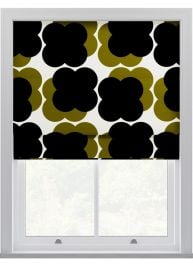 Orla Kiely Shadow Flower Seagrass & Navy Roman Blinds