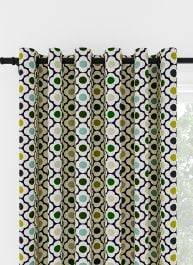 Orla Kiely Spot Flower Ditsy Blue Multi Eyelet Curtain
