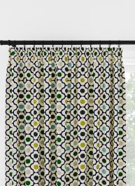 Orla Kiely Spot Flower Ditsy Blue Multi Pencil Pleat Curtain