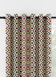 Orla Kiely Spot Flower Ditsy Red Multi Eyelet Curtain