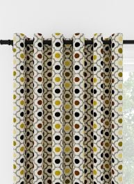 Orla Kiely Spot Flower Ditsy Yellow Multi Eyelet Curtain